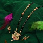 Glittering Design with Diamond Gold Plated Mangalsutra Set for Women - Style