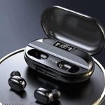 Earbuds 5.0 Wireless Earphone CVC8.0 Noise Cancelling with 2000 mah Power Bank Bluetooth Headset (Black, True Wireless)
